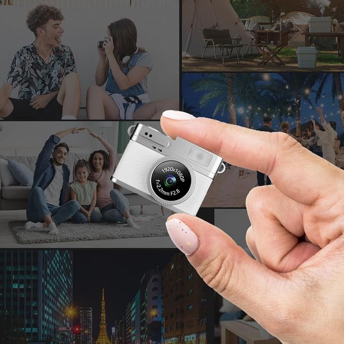 LKT 1080P Mini Keychain Camera with 32GB Card & OTG Adapter, Portable Pocket Digital Camera with Retro Filters & Screen, Tiny HD Camcorder for Phone Transfer, Travel, Kids and Gifts - Image 7