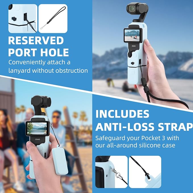 BRDRC Pocket 3 Silicone Cover, For Xtra Muse Protective Case Lens Protector Scratch-Resistant Sleeve Skin Compatible with DJI OSMO Pocket 3 Creator Combo/For Xtra Muse Accessories(Red) - Image 6