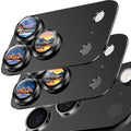 SiHPuoy 2pcs Camera Lens Protector for iPhone 17 Pro, Tempered Glass, Black | 9H+ Hardness, Military Grade Shatterproof, Anti-Scratch, Case Friendly, HD Metal Camera Cover, Does not Affect Night Shots by SiHPuoy
