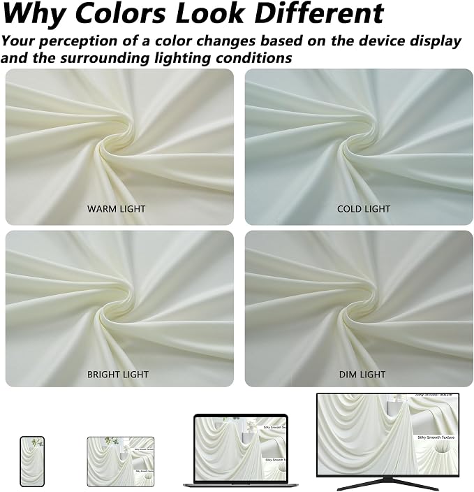 60x12 ft Ivory Backdrop Curtains for Weddings Parties, Birthdays and Photos | 12 Panels 5x12 ft, Wrinkle-Free Polyester Drapes, Washable, Ironable, 4 in Rod Pocket for Baby Showers Photography Background - Image 2