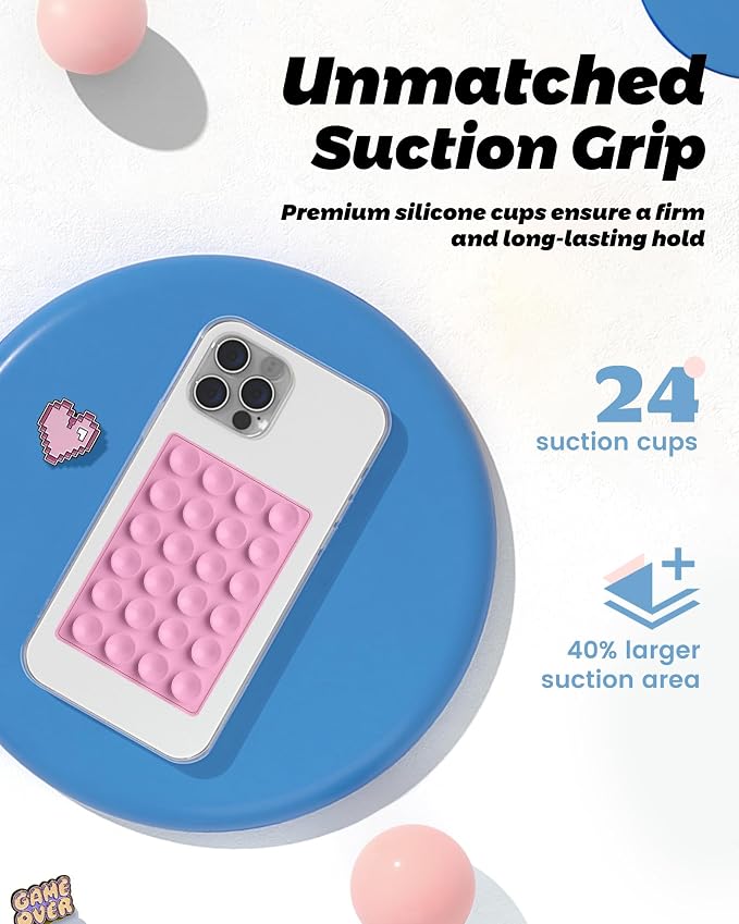 amBand Airplane Travel Essentials Phone Holder, Anti-Slip Magnetic Suction Cup Phone Mount for iPhone Fits Magsafe Attachment, Influencer/Sharer/Content Creator Must Haves for Selfie/Video, Peony Pink - Image 4