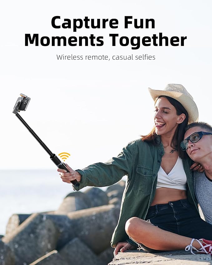 TODI 63" Cell Phone Selfie Stick Tripod, Portable Tripod for iPhone with Wireless Remote, Extendable Smartphone Stand, All-in-1, Compatible with iPhone/Android - Image 3