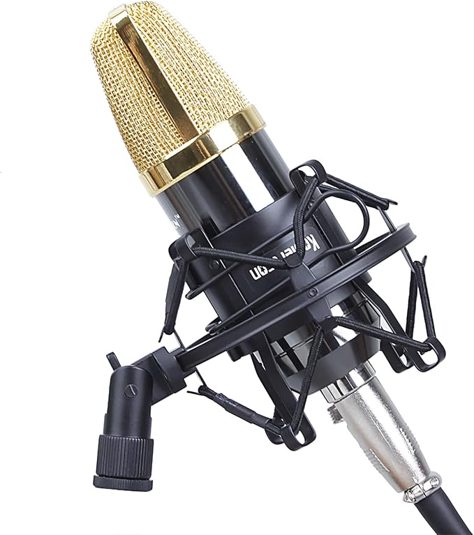 Koolertron Microphone Shock Mount,Mic Clip Holder,Universal 50MM Anti-Vibration Mic Holder for 48MM-54mm Diameter Studio Condenser Mic (Black) - Image 3