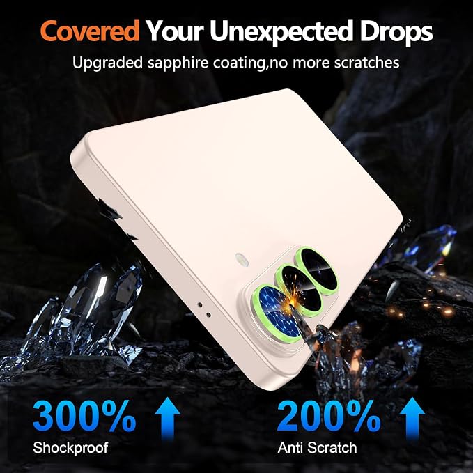 for Samsung Galaxy S26 Camera Lens Protector, Individual Metal Ring Tempered Glass Lens Cover, [Strong Adsorption] Scratch Resistant Ultra-Thin HD Clear Lens Cover, 1 Set-Yellow Shine - Image 7