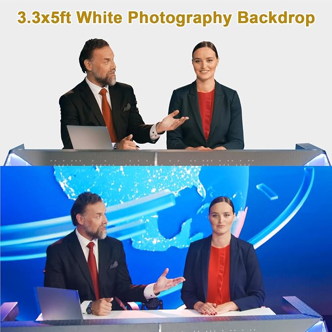 5X6.5ft White Backdrop Curtain for Photography (Without Stand) | White Photo Background for Photographic Parties Video Recording Live Streams Polyester Fabric Photoshoot Screen Backdrops - Image 8
