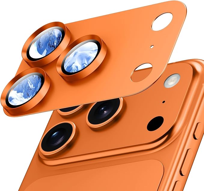 for iPhone 17 Pro Camera Lens Protector- Cosmic Orange | Aluminum Alloy, Tempered Glass Camera Cover, Nano Reinforced Adhesive, Accessories, Anti-Drop, Anti-Scratch, Case Friendly by WumigooProducts