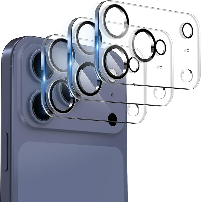 WHPXJY 2025 New Upgrade for 3 pack iPhone 17 Pro Max Camera Lens Protector-Tempered Glass Cover, 9H+ Shatterproof/Anti-scratch/Maintains Original Clarity/Easy to Install by WHPXJY