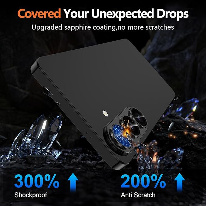 for Samsung Galaxy S26 Camera Lens Protector, Individual Metal Ring Tempered Glass Lens Cover, [Strong Adsorption] Scratch Resistant Ultra-Thin HD Clear Lens Cover, 1 Set-Black Ring - Image 5