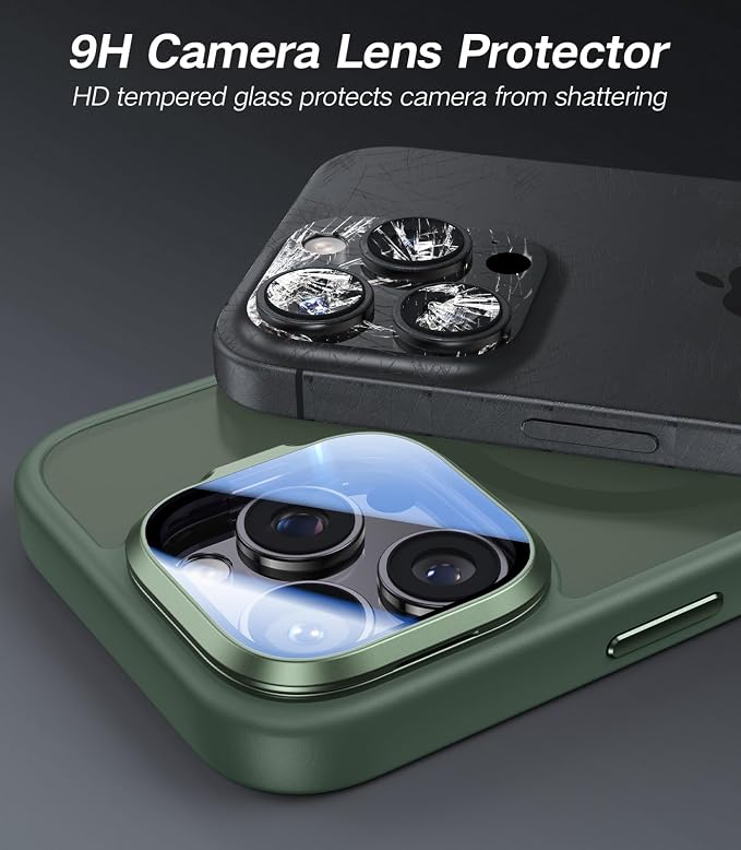 VOFATA [Upgraded] for iPhone 16 Pro Max Case with Camera Cover Stand [Fit for MagSafe][9H Camera Lens Protector] Mil-Grade Protection Translucent Magnetic iPhone 16 Pro Max Phone Case, Green - Image 2