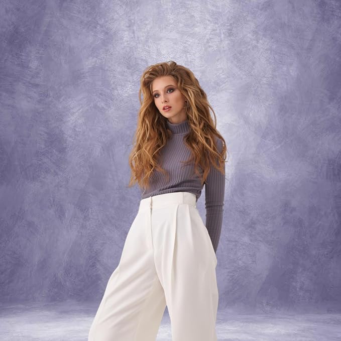 Abstract Photography Backdrop for Photoshoot 6x8ft,Light Purple,No Stand | Professional,Polyester Fabric,Roller Pocket on Top,Vintage Portrait Photo Props Booth Background,Photoshoot Studio - Image 4