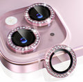Choiche for iPhone 15/15 Plus Camera Lens Protector Bling, Diamond-Pink | Ultra HD, 9H Tempered Glass Camera Cover Screen Protector Metal Individual Ring Decoration Accessories, 2-Lens, 6.1/6.7-inch by Choiche