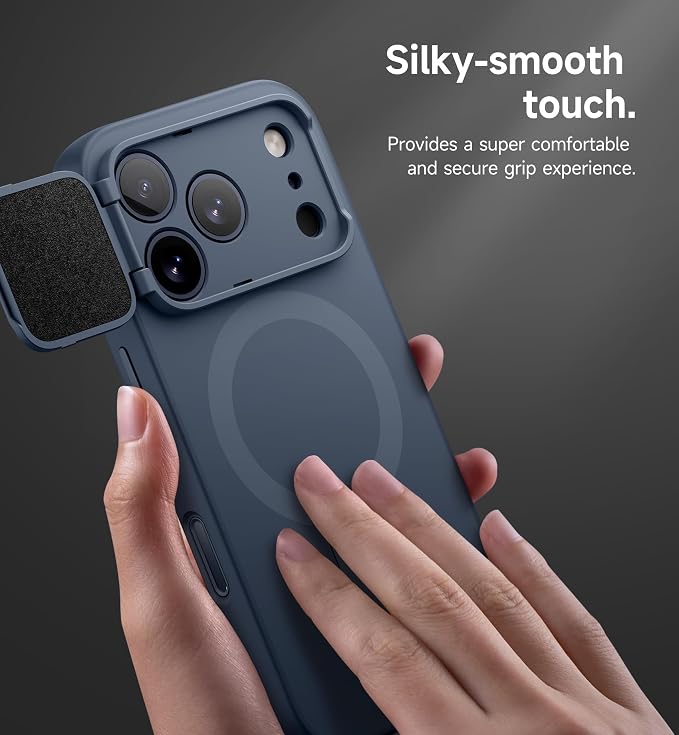 SURITCH for iPhone 17 Pro Max Case with Camera Control Cover, Camera Cover and Adjustable Kickstand, Compatible with MagSafe, Shockproof Bumper Protective Cases 6.9 Inch, Blue - Image 8