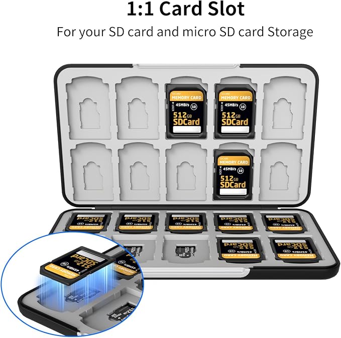 Memory Card Case with 40 Card Slots for SD and Micro SD Cards | Portable SD Card Holder, Hard ABS Shell with Soft Silicone Lining, Precise Card Slots,Magnetic Closure for daily travel - Image 2