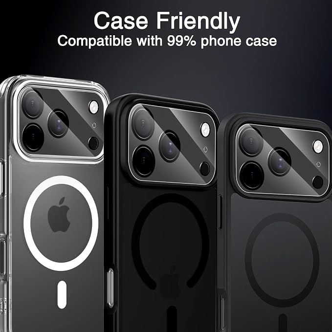 Wiaocit Tempered Glass Camera Lens Protector for iPhone 17 Pro Max | 3 Pack, 9H Hardness, Ultra HD, Anti-Scratch, Case Friendly - Image 6
