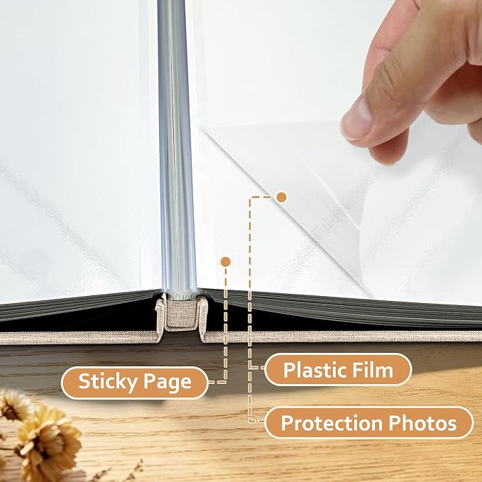 Large Photo Album Self Adhesive Scrapbook Album for 4x6 5x7 8x10 Pictures DIY Photo Book as Scrapbooking Supplies Kits, Birthday Gifts for Women Mom Wedding Baby Family Travel - Image 5