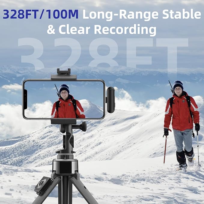 NPTCL Mini Wireless Lavalier Microphone USB C for iPhone 17/16/15, Android | Ai Noise Cancelling Clip on Lapel Mic, 35 Hour Charging Case, 328Ft Transimission for Video Recording Vlog Tiktok YouTube - Image 4