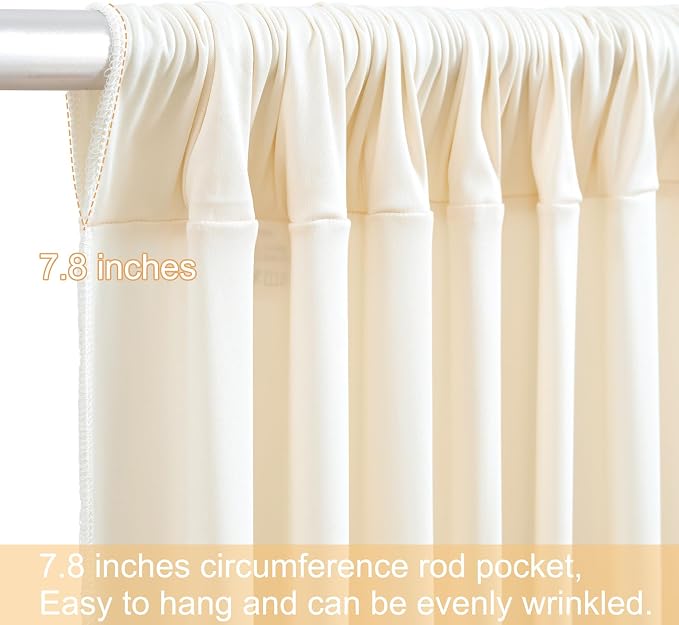 8 Panels Champagne Backdrop Curtains for Wedding Party Wrinkle Free Backdrops Curtain Drapes Fabric Decorations Photo Back Drop Cloth for Baby Shower Photography Stage Reception 40ft(W) x 12ft(H) - Image 8