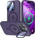 VOFATA [Upgraded] for iPhone 16 Pro Max Case with Camera Cover Stand [Fit for MagSafe][9H Camera Lens Protector] Mil-Grade Protection Translucent Magnetic iPhone 16 Pro Max Phone Case, Purple by VOFATA