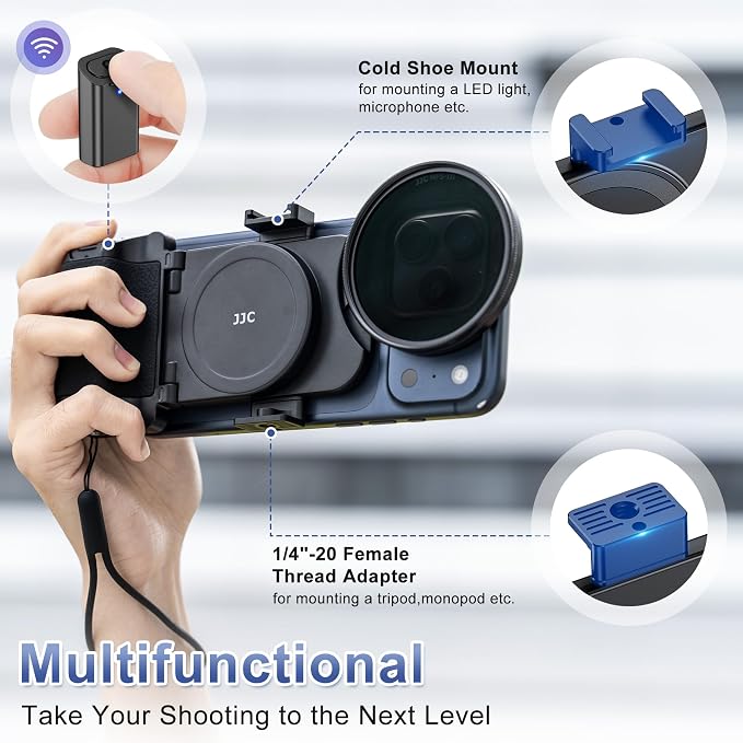 67mm Variable ND2-128 ND Filter Mount Kit with Magnetic Phone Camera Grip & Storage Pouch for iPhone 17 Air 16 15 14 Pro Max Accessories,Neutral Density Lens Filter Adapter Set w Cold Shoe & 1/4''Hole - Image 5