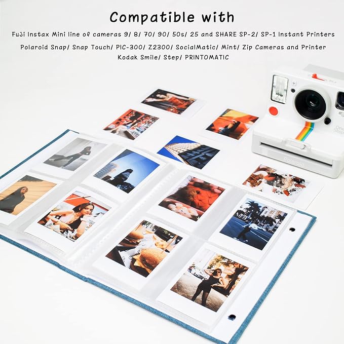 Mini Photo Album (2-Pack) for 2x3" Instax Mini & Polaroid Photos – Each Linen Album Holds 208 Photos - Image 5