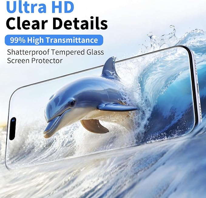 Front Screen and Back Protector for iPhone 17 with Camera Lens Protector | (2+2+2+1) 9H Hardness, Easy to Install with Alignment Tool,Anti-Fingerprint,Anti-glare - Image 3