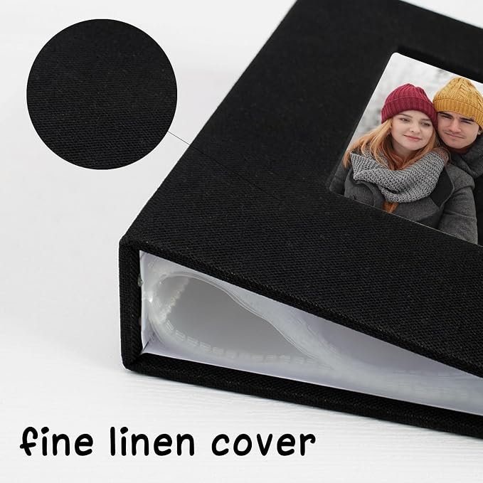 Small Photo Album 5x7, Pack of 2 Linen Picture Book, Each Mini 26-Page Album Holds 52 Photos, Art Presentation Folder for Postcards & Picture Storage - Image 3