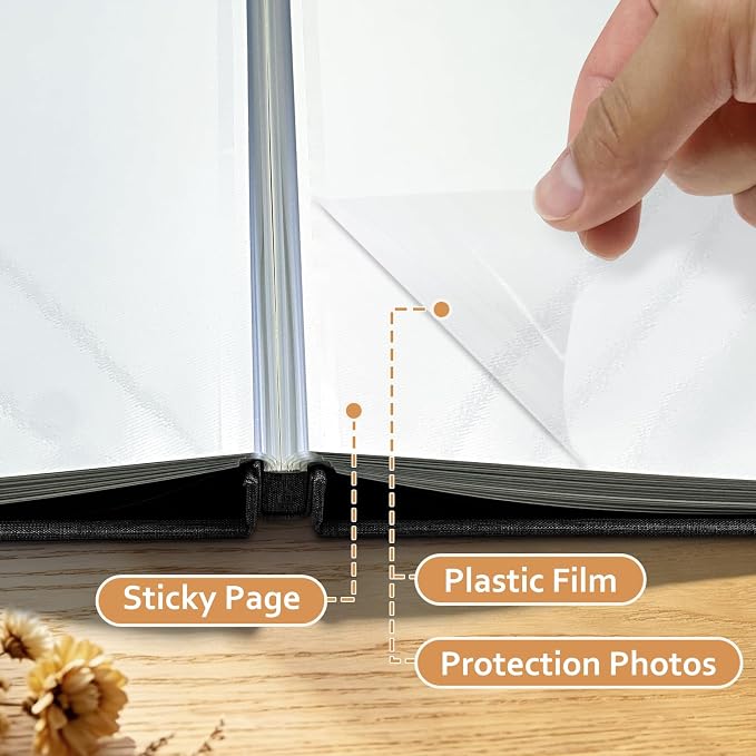 Large Photo Album Self Adhesive Scrapbook Album for 4x6 5x7 8x10 Pictures DIY Photo Book as Scrapbooking Supplies Kits, Birthday Gifts for Women Mom Wedding Baby Family Travel - Image 5