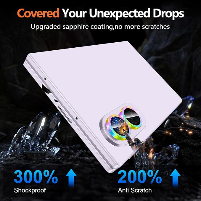 for Samsung Galaxy Z Fold 8 Camera Lens Protector, Individual Metal Ring Tempered Glass Lens Cover, [Strong Adsorption] Scratch Resistant Ultra-Thin HD Clear Lens Cover, 1 Set-Colorful - Image 5