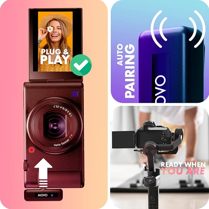 Movo Mini-Duo Wireless Microphones for Cameras, Wireless Camera Mini Mic - 3.5mm Lapel Microhone for Sony, Canon, and Nikon DSLR - 2.4Ghz Transmitter - Image 5