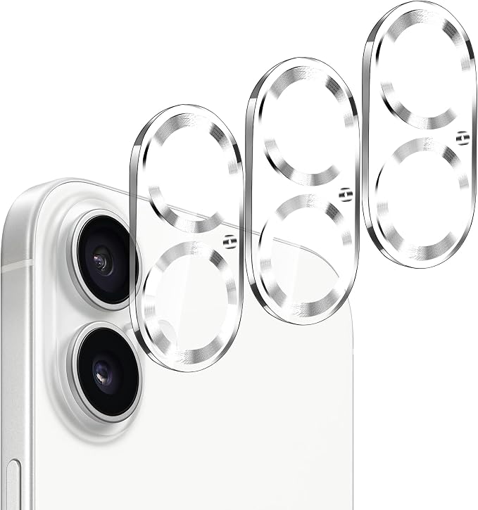 Dengduoduo Camera Lens Protector for iPhone 16 and 16 Plus 3 Pack, Tempered Glass, Ultra HD, 9H Hardness, Anti-Scratch, Case Friendly, Easy to Install [No Affect on Night Shots] by Dengduoduo
