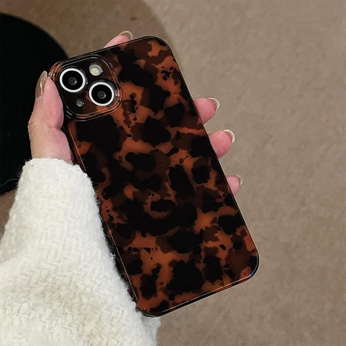 Cute Phone Case for iPhone 13 Pro Case Amber Leopard Print | Cheetah Tortoiseshell Pattern,Full Camera Protective,Slim Shockproof TPU,Aesthetic Girly Glossy Cover for Women Men-Brown - Image 7