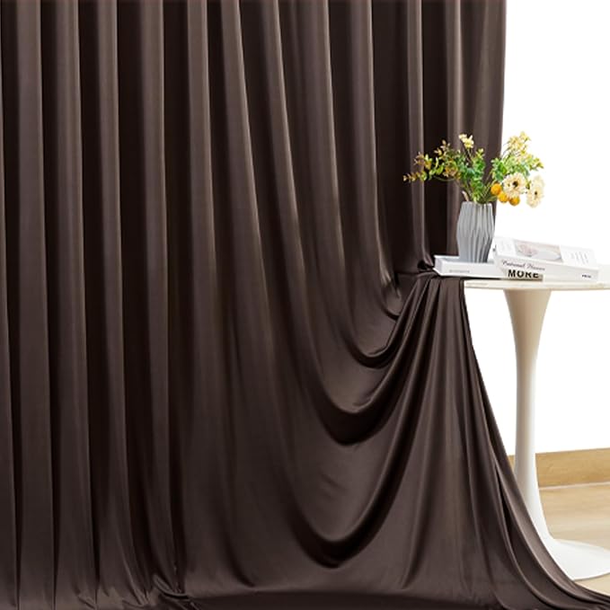 6 Panels Brown Backdrop Curtains for Wedding Party Wrinkle Free Backdrops Curtain Drapes Fabric Decorations Photo Back Drop Cloth for Baby Shower Photography Stage Reception 30ft(W) x 12ft(H) - Image 6