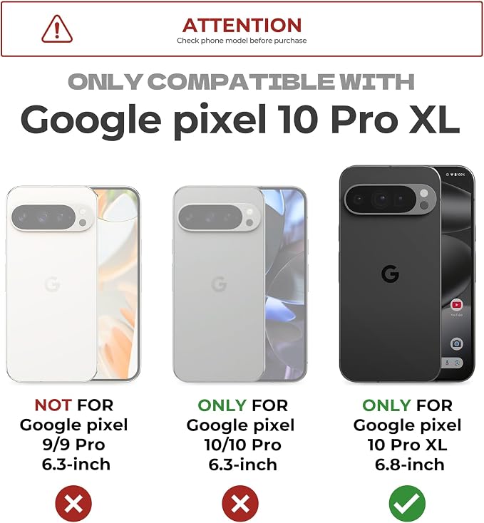 Dexnor for Google Pixel 10 Pro XL Case with Slide Camera Cover & 2 Front Frames & Built-in Screen Protector & Kickstand, Full-Body Shockproof Protective Cover Rugged Bumper Cases,Black(2025) - Image 2