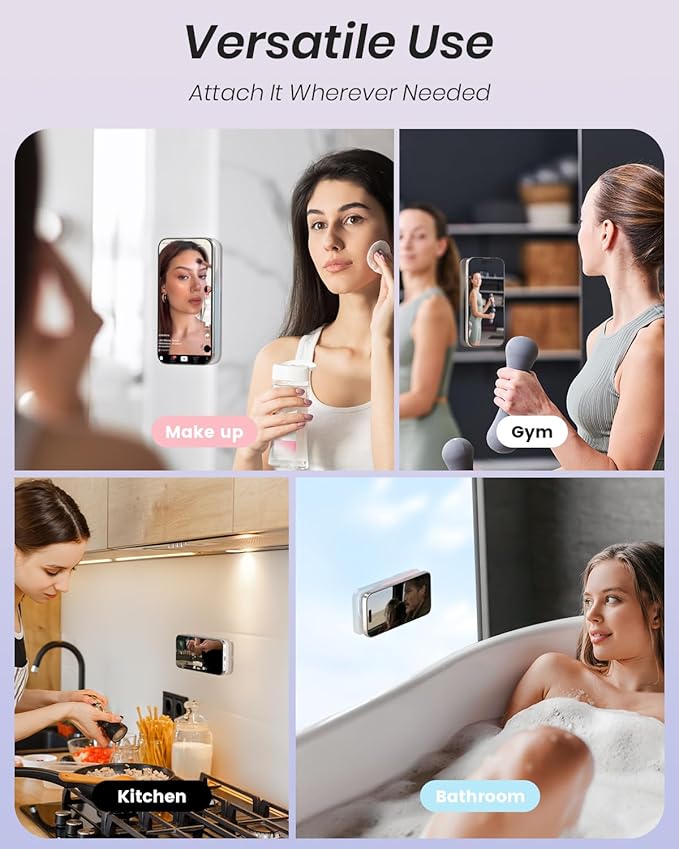 Klearlook Magnetic Suction Phone Mount for MagSafe Case, Light Pink | Silicone Sticky Phone Grip Holder for iPhone 16/15/14/13/12 Series, Removable Hands-Free Video/Selfie, Women Teen Gift - Image 6