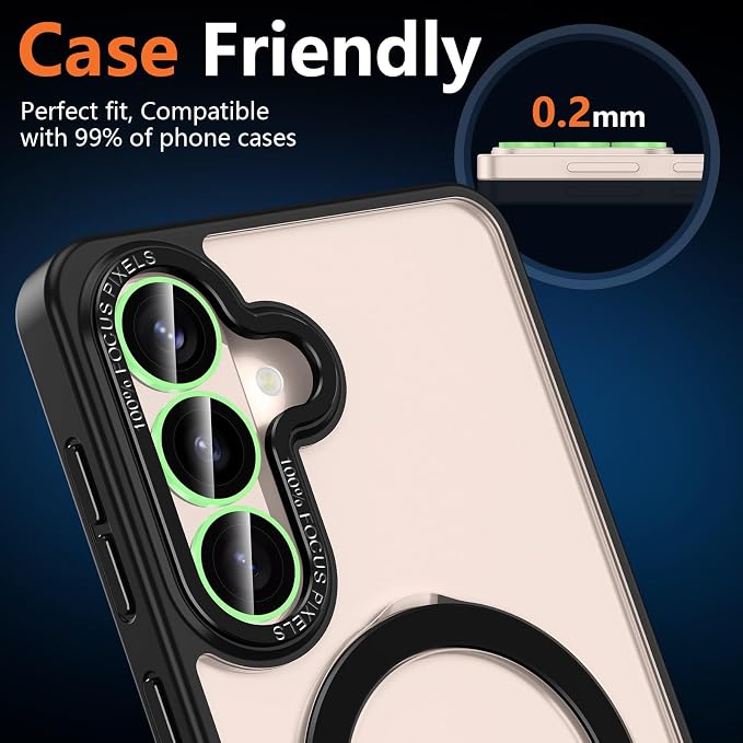 for Samsung Galaxy S26 Plus Camera Lens Protector, Individual Metal Ring Tempered Glass Lens Cover, [Strong Adsorption] Scratch Resistant Ultra-Thin HD Clear Lens Cover, 1 Set-Green Shine - Image 8