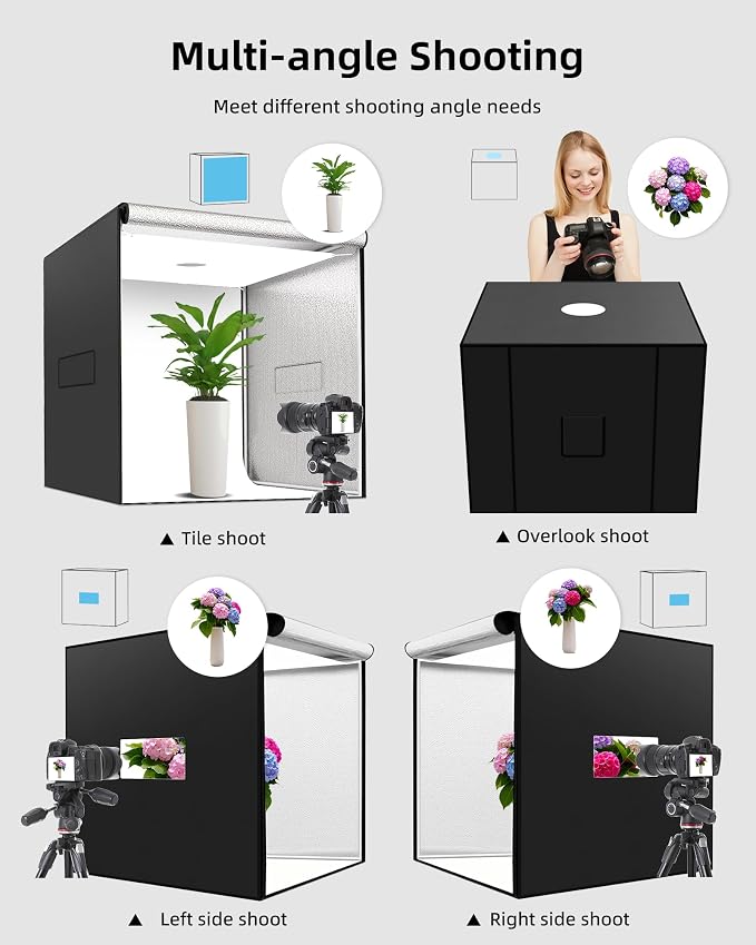 Glendan 32"x32" Light Box Photography, Large Photo Light Box | 3 Light Panels, 792 LED Beads, CRI >95, Professional Photo Booth Shooting Tent Kit with 4 Color Backdrops for Product - Image 4