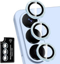 for Samsung Galaxy S26 Camera Lens Protector, Individual Metal Ring Tempered Glass Lens Cover, [Strong Adsorption] Scratch Resistant Ultra-Thin HD Clear Lens Cover, 1 Set-Blue by Btscase