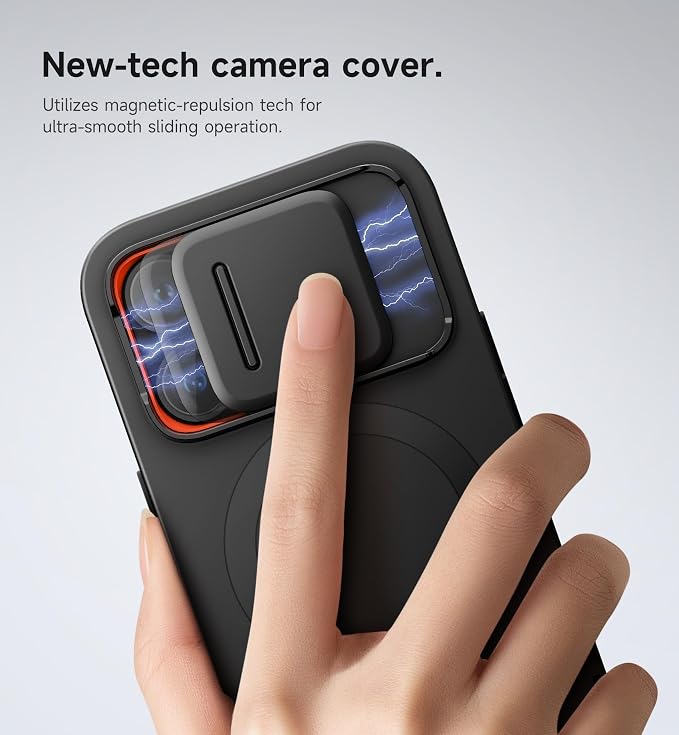 SURITCH for iPhone 14 Pro Case with Magnetic Camera Slide Cover and Adjustable Kickstand, Compatible with MagSafe, Shockproof Bumper Case Slim Protective Cover for iPhone 14 Pro 6.1 Inch, Black - Image 4