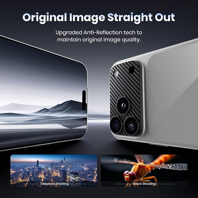 for iPhone 17 Pro Max Camera Lens Protector - 12FT Shatterproof | Military Grade Protection, Strong Adsorption, 9H+ Tempered Glass Camera Screen, Full Protective Cover, Case Friendly - Image 4