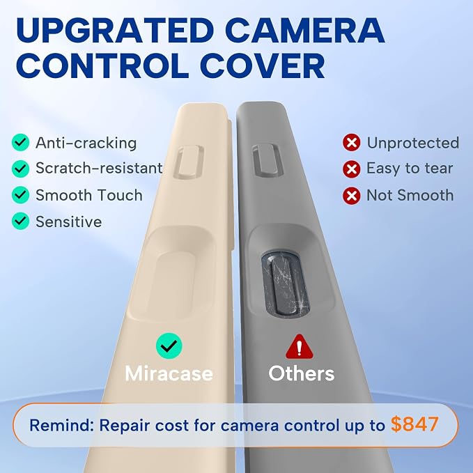 Miracase Silicone & Magnetic for iPhone 17 Case, Sand | Compatible with MagSafe, Silicone Camera Control Cover, Soft Microfiber Lining, Shockproof Drop Protection Phone Case for 17 - Image 2