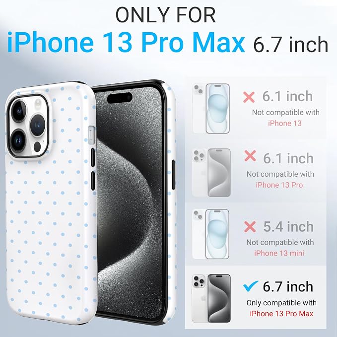 TPU Phone Case for iPhone 13 Pro Max, MagSafe Wireless Charging Compatible, Shockproof Slim Fit Protective Cover with Anti-Yellowing & Raised Camera Protection (Polka dot 3, iPhone 13 Pro Max) - Image 2