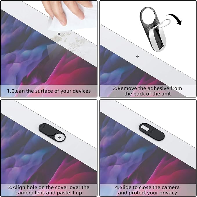 Laptop Camera Cover Slide,Ultra-Thin Webcam Cover Protect Privacy 3 PCS | Web Camera Cover for MacBook,Laptop,Computer,Apple Devices Accessories,and Tesla Model 3/Y Interior Cabin Camera - Image 6
