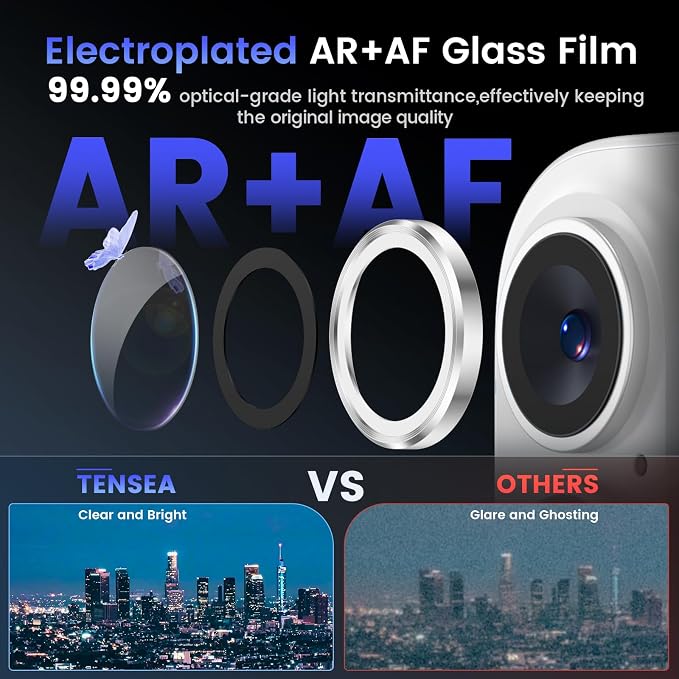 Tensea for iPhone 17 Camera Lens Protector, Camera Cover Screen Protector | Metal Individual Ring with 9H Tempered Glass for iPhone 17 6.3inch, HD Clear, Easy Installation, Full Protection - Image 3