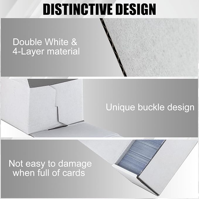 Trading Card Storage Box, 30-Pack 1100 Count White Corrugated Cardboard Box | Bulk Sports Storage Box for TCG/Magic/Mtg Basketball Card, Collectible Trading Cards - Image 5