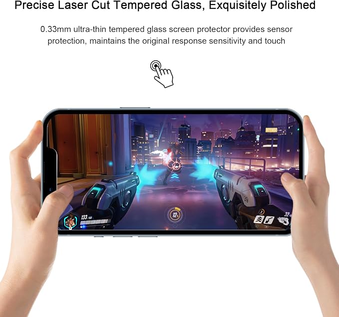 SIBEITU 3+3 Pack Screen Protector + Camera Lens Protector for iPhone 12 | 6.1 Inch HD 9H Hardness Tempered Glass Film, Scratch Resistant, Sensor Protection, Case Friendly, High Response, Bubble Free - Image 7
