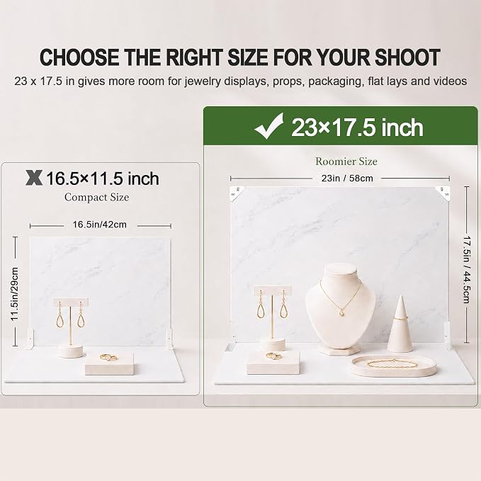 Photo Backdrop for Product Photography, 23 x 17.5 in Tabletop Kit | 11 Double-Sided Large Tabletop Backgrounds with 4 Shadow Props for Food Photography, Small & Medium Products and UGC Content - Image 3