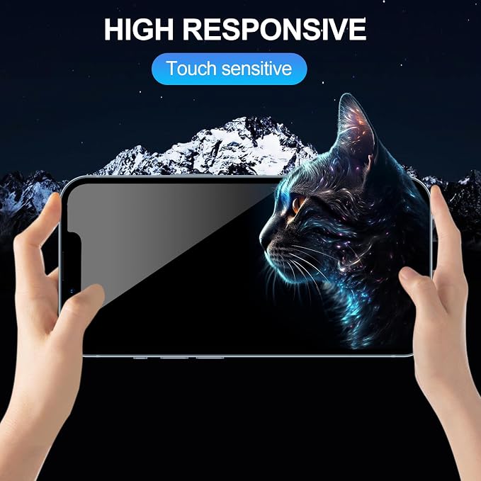2+2 Pack Privacy Screen Protector for iPhone 14 Pro Max, 6.7 Inch | Camera Lens Protector, Tempered Full Screen Glass, Anti-Spy, Bubble Free, Case Friendly - Image 5