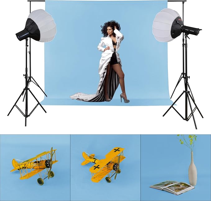 Joccun 10X10 FT Light Blue Backdrop Background for Photography,Polyester Backdrop Curtain Background Screen for Photography,Photoshoot,Video Recording,Studio(10X10ft,Light Blue) - Image 4