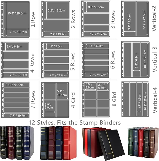 MUDOR Stamp Pages for Stamp Collection Album Binder Book, 10 Sheet 3 Rows | Stamp Sleeves 3 Pocket for Collectors ,Stamp Collecting Sheets Supplies,Professional Pack - Image 6