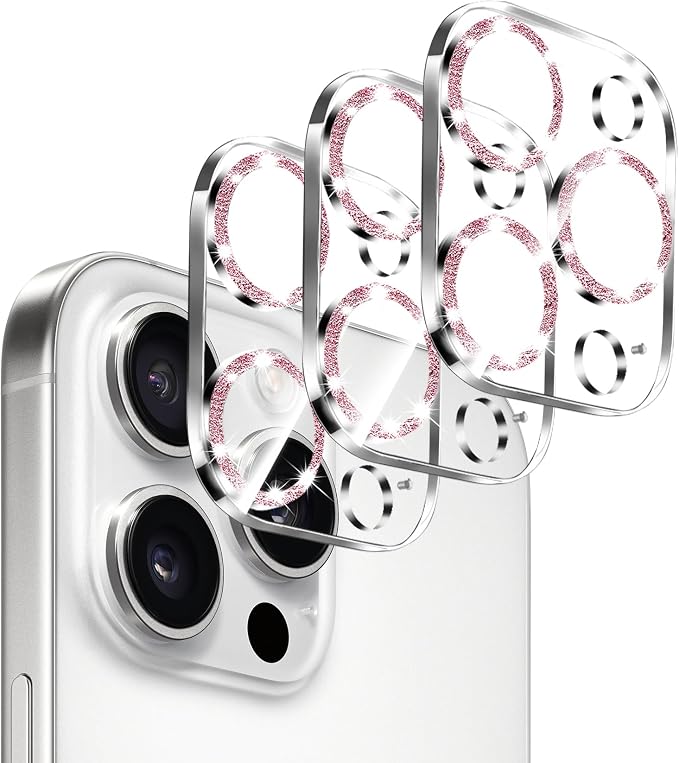 Dengduoduo 3 Pack Camera Lens Protector for iPhone 16 Pro 6.3 inch and 16 Pro Max 6.9 inch, Tempered Glass, Ultra HD, 9H Hardness, Anti-Scratch, Case Friendly [No Affect on Night Shots] by Dengduoduo